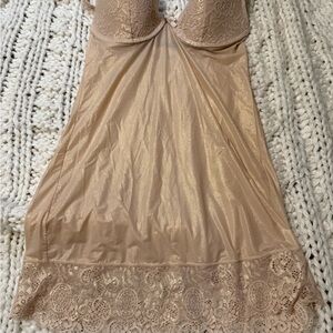 Victoria's Secret Lace Trimmed Tan Chemise